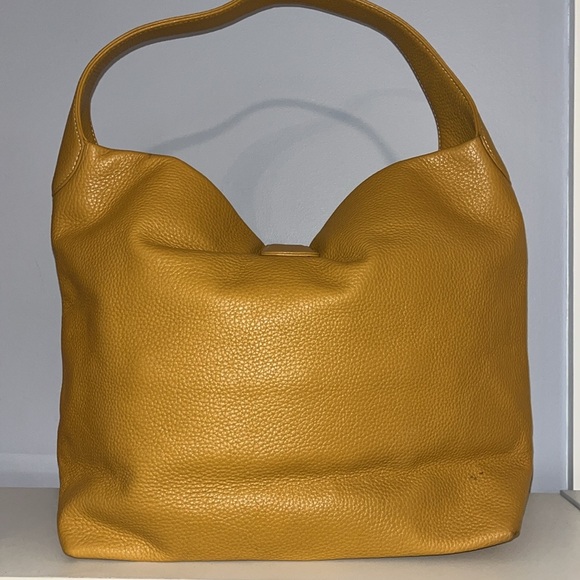 Dooney & Bourke Mustard Yellow Leather Shoulder Bag - Picture 2 of 11